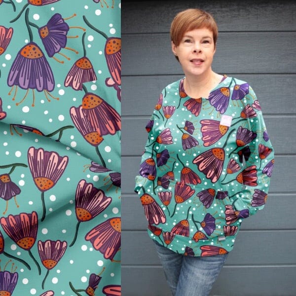 Vorbestellung! Soft Touch Baumwolljersey - by Emjo_Design - Pearl Turqoise Fabric poshpinks