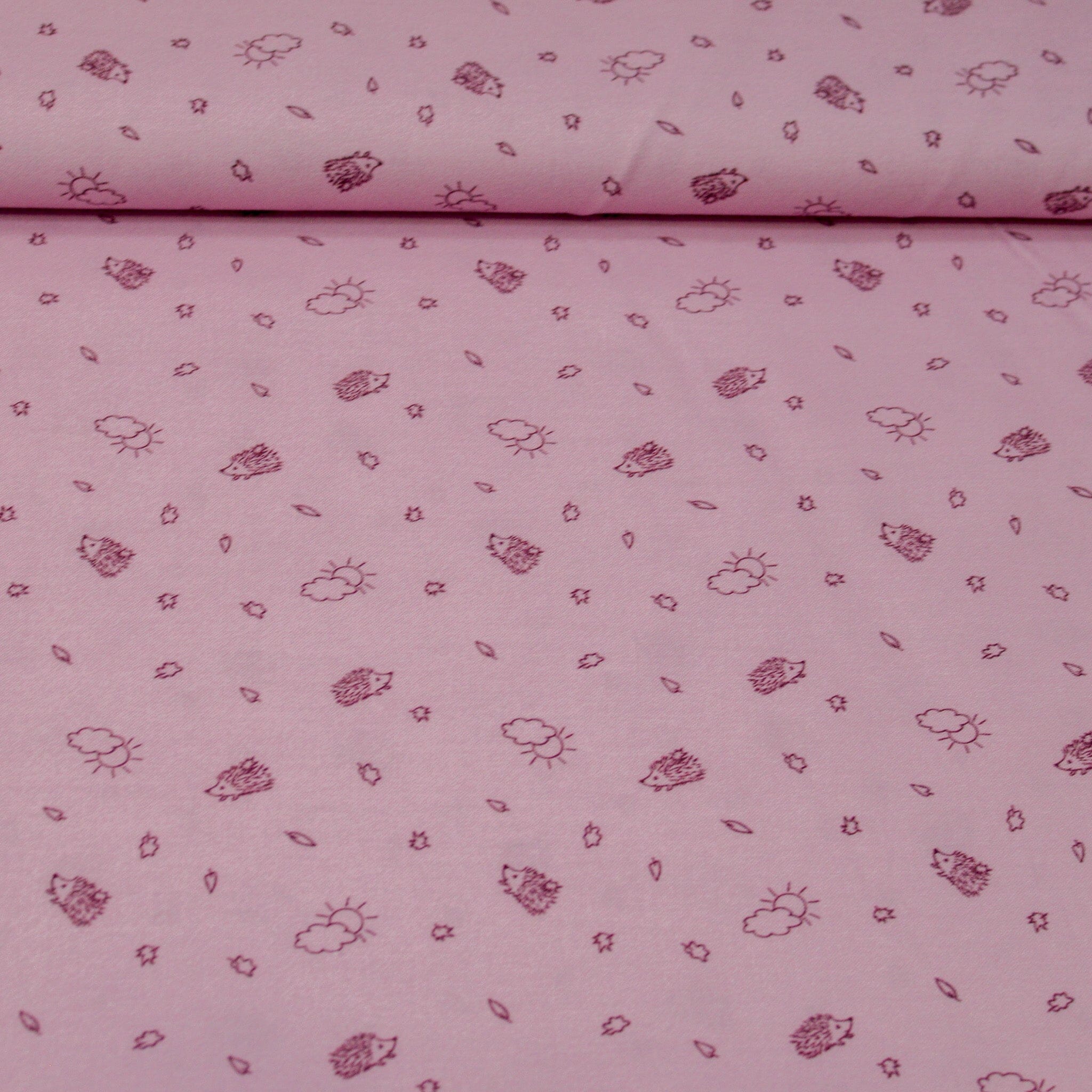 Baumwoll Popeline - Igel - rosa lila Fabric poshpinks