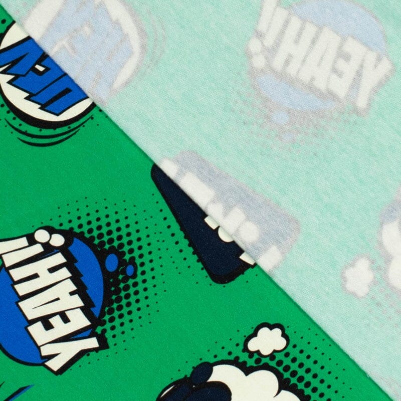 French Terry - Wow Comic - grün Fabric poshpinks