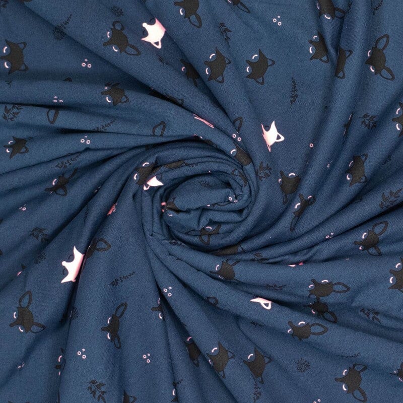 French Terry - Fox Glow - Jeansblau Fabric poshpinks