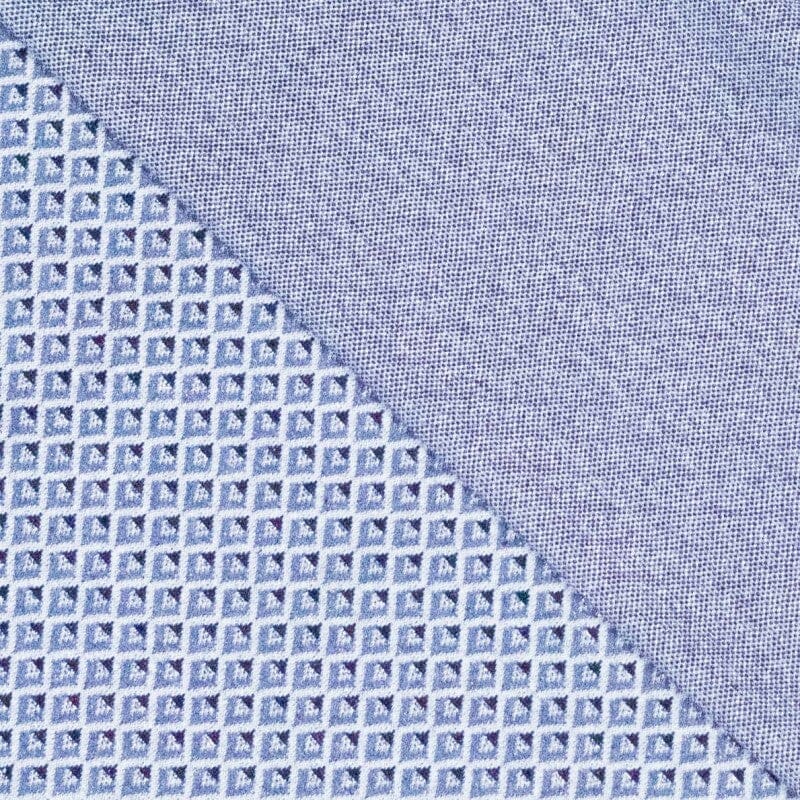 Jacquard Strickstoff - kleine Rauten - blau Fabric poshpinks