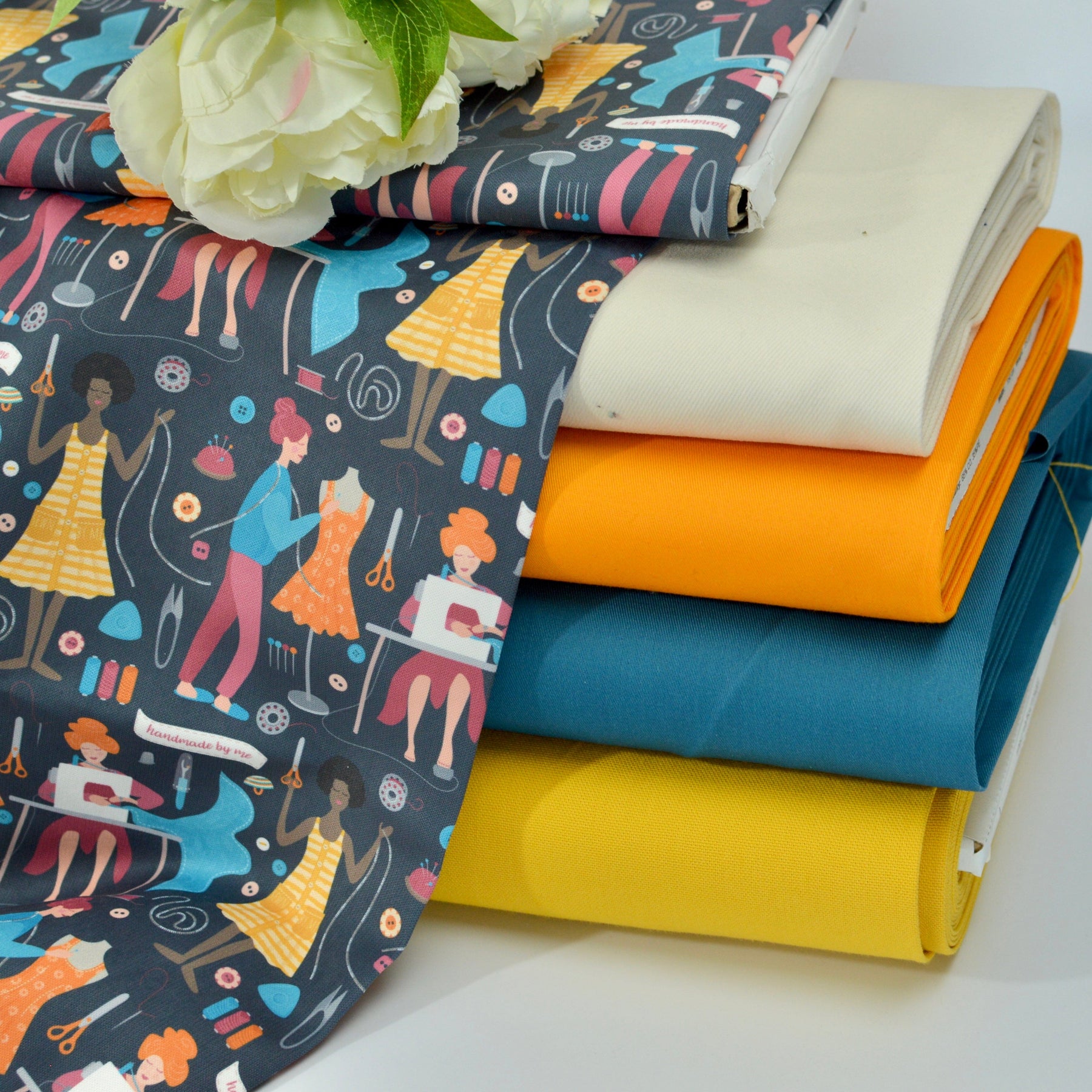 Limited pre order Tender recycling Canvas " Sewists " dark Grey Fabric poshpinks