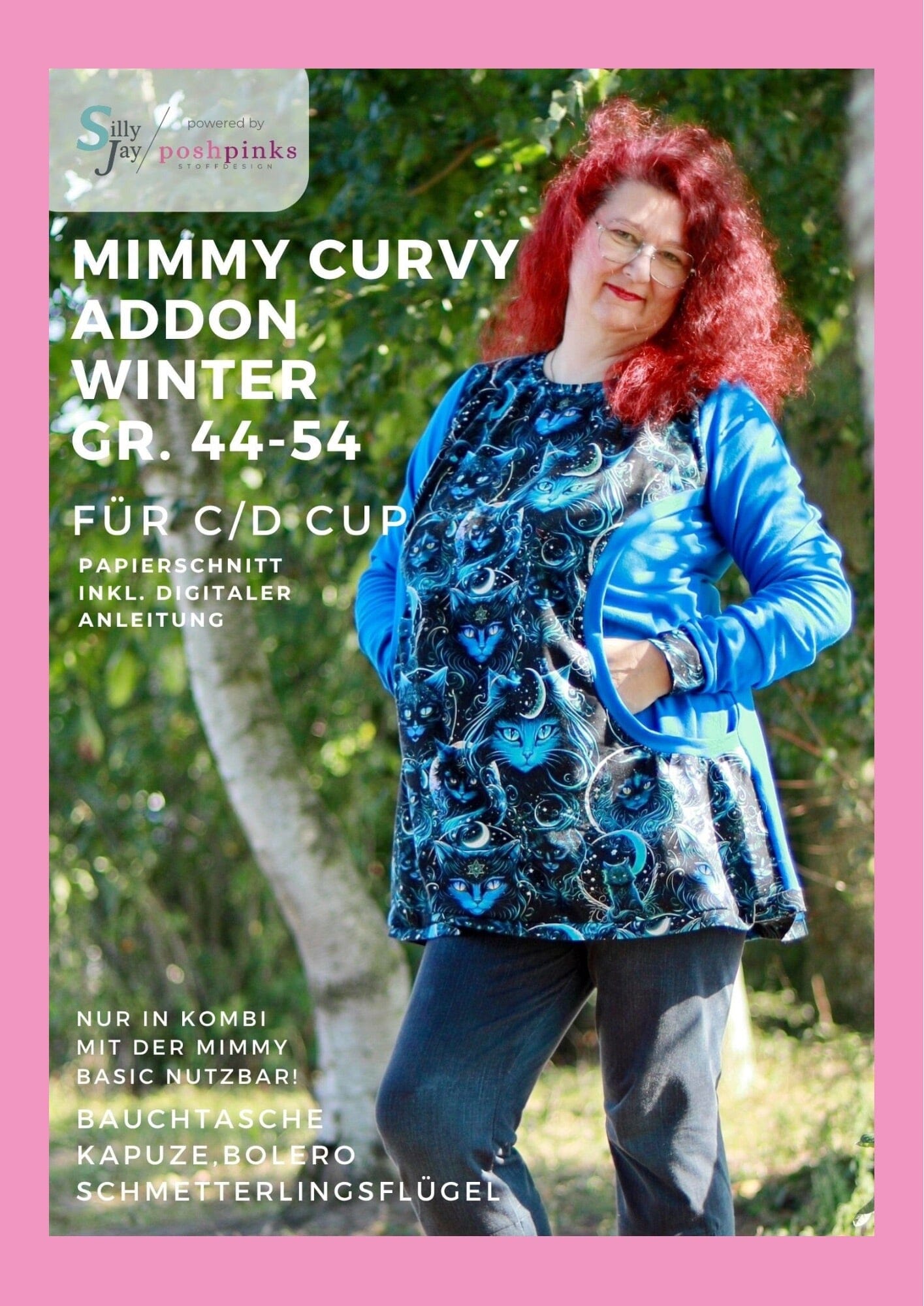Papierschnittmuster - Mimmy Curvy Winter Add-on 44-54 ( C/D - Cup) Schnittmuster poshpinks