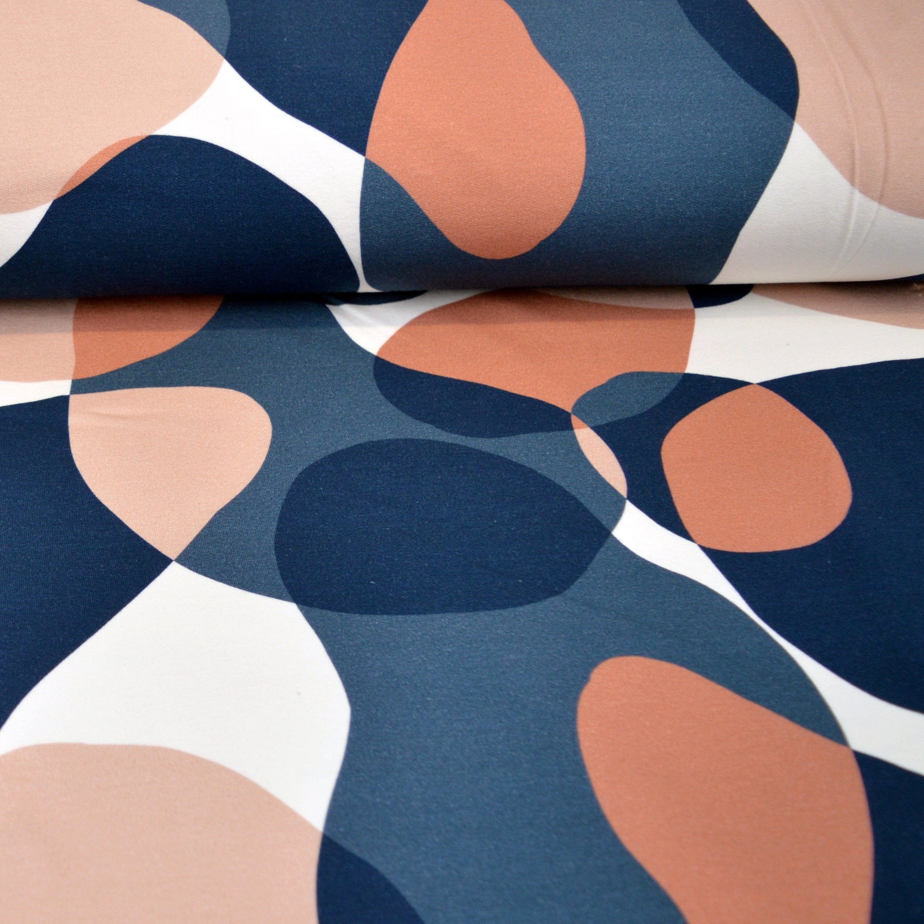 Reststück 0,9m! Soft Touch French Terry - Aurora - Stones rose Fabric poshpinks