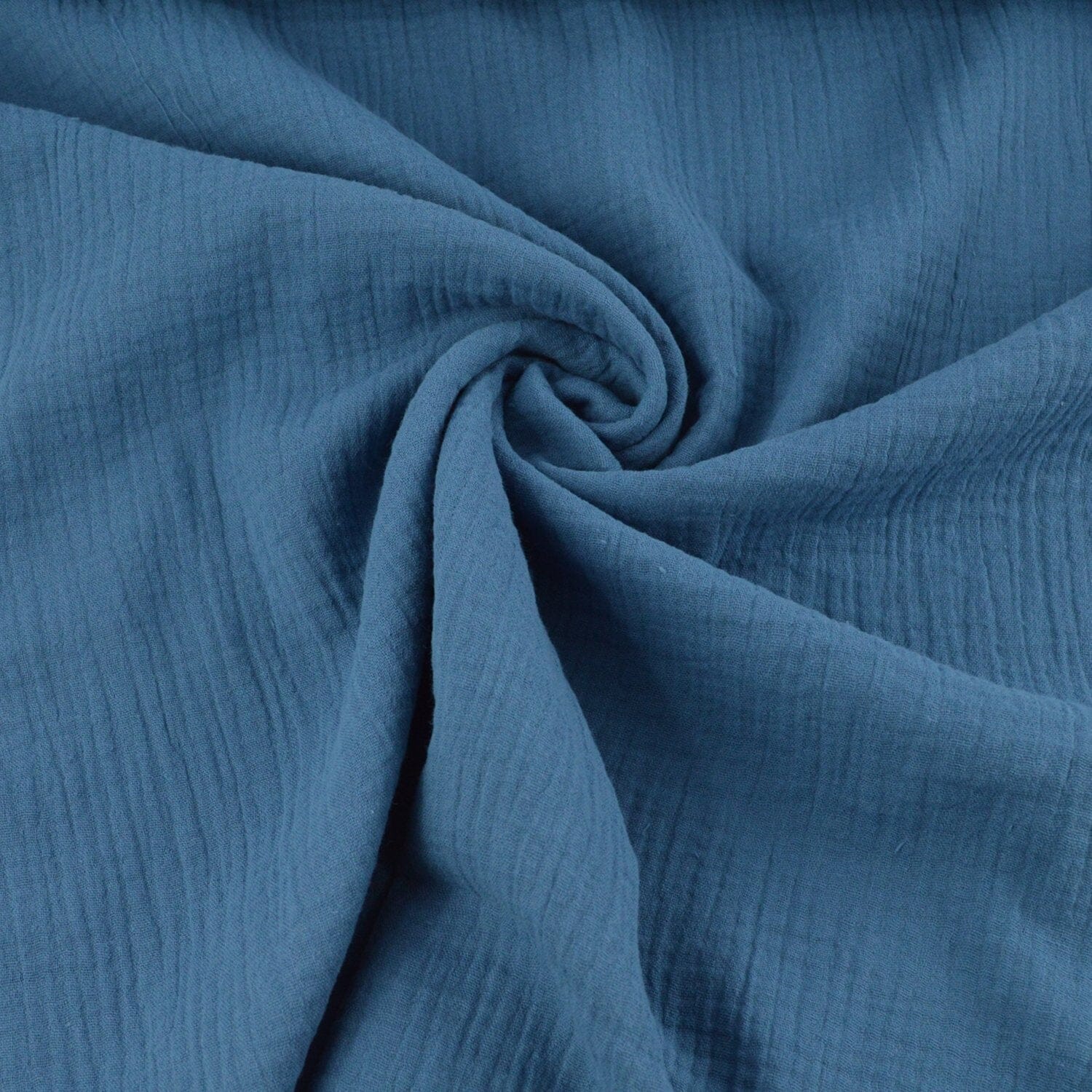 Reststück 1,4m! Musselin - Stahlblau Fabric poshpinks