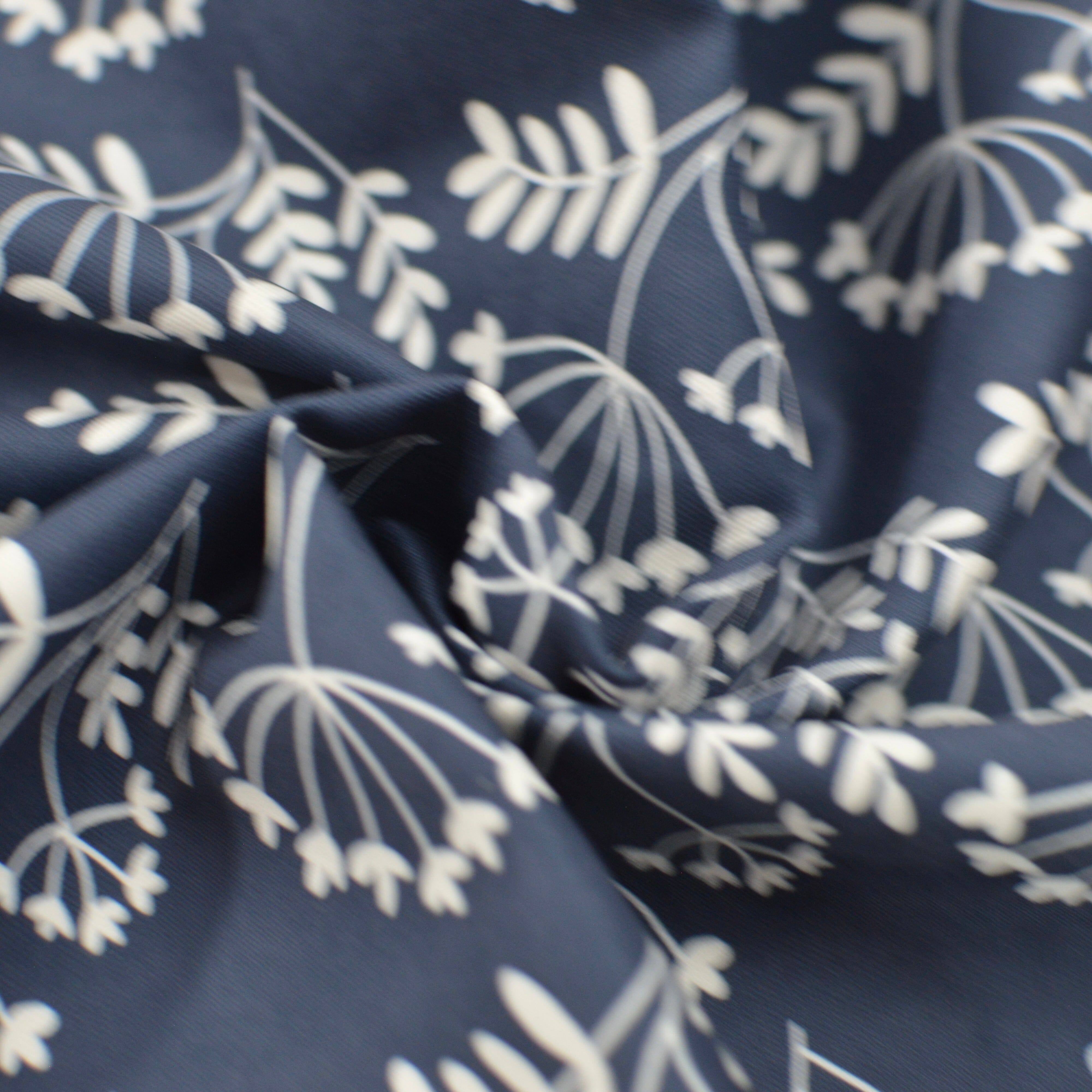 Limited pre order Tender recycling Canvas " Blütenzauber " navy by emjo_design Fabric poshpinks