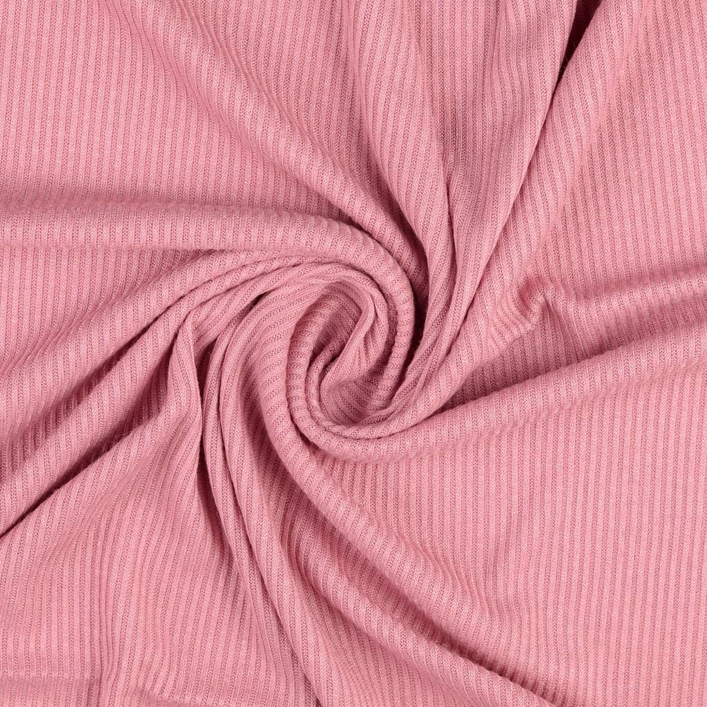 Viskose Rippstrick - rose melange Fabric poshpinks