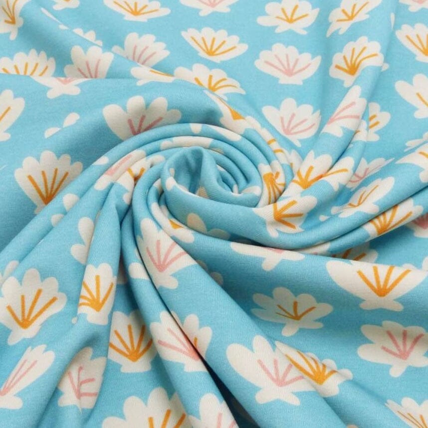 Baumwolljersey - Strandtag - Muscheln Fabric poshpinks