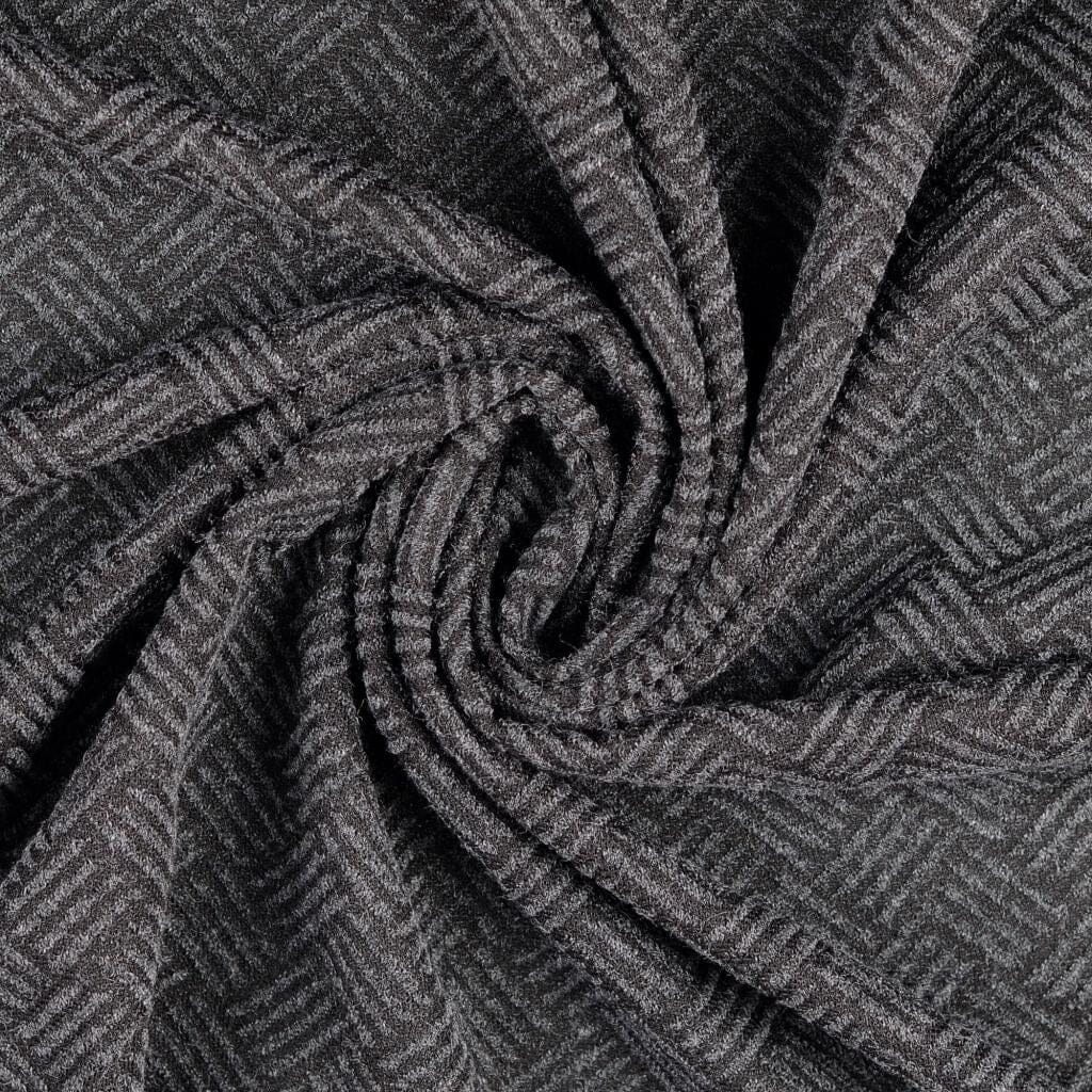 Jacquard Strick - dunkelgrau grau geometrisch Fabric poshpinks