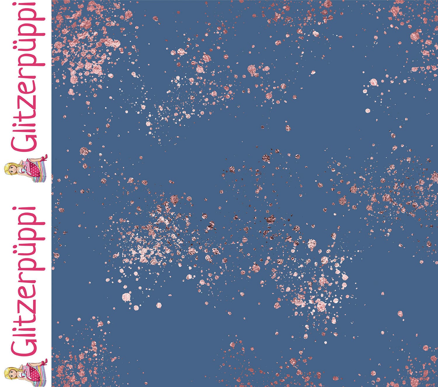 Sweat - Sprinkles - stahlblau Roségold - Glitzerpüppi Eigenproduktion Fabric poshpinks