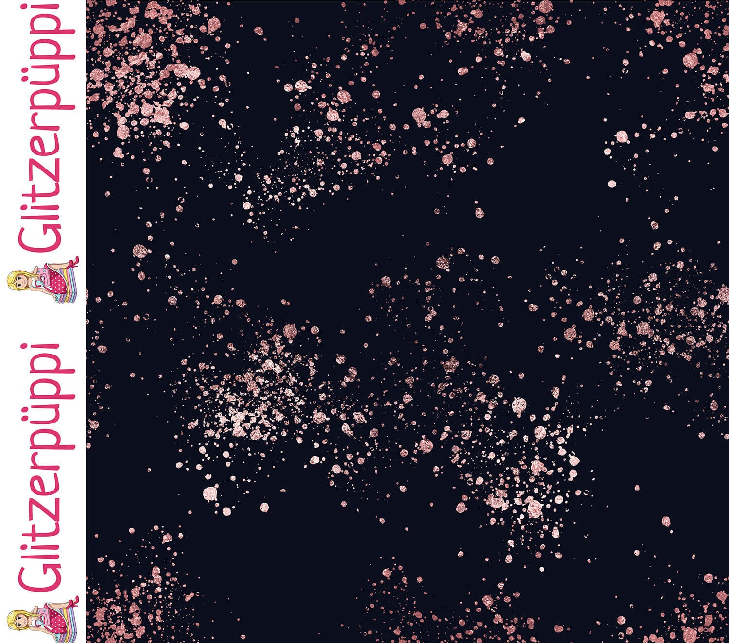 Sweat - Sprinkles - dunkelblau Roségold - Glitzerpüppi Eigenproduktion Fabric poshpinks