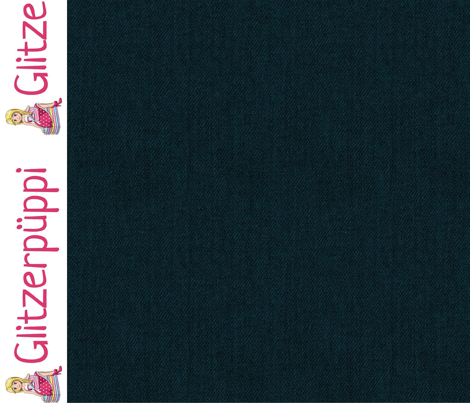 Sweat - Jeansoptik - dunkelblau - Glitzerpüppi Eigenproduktion Fabric poshpinks