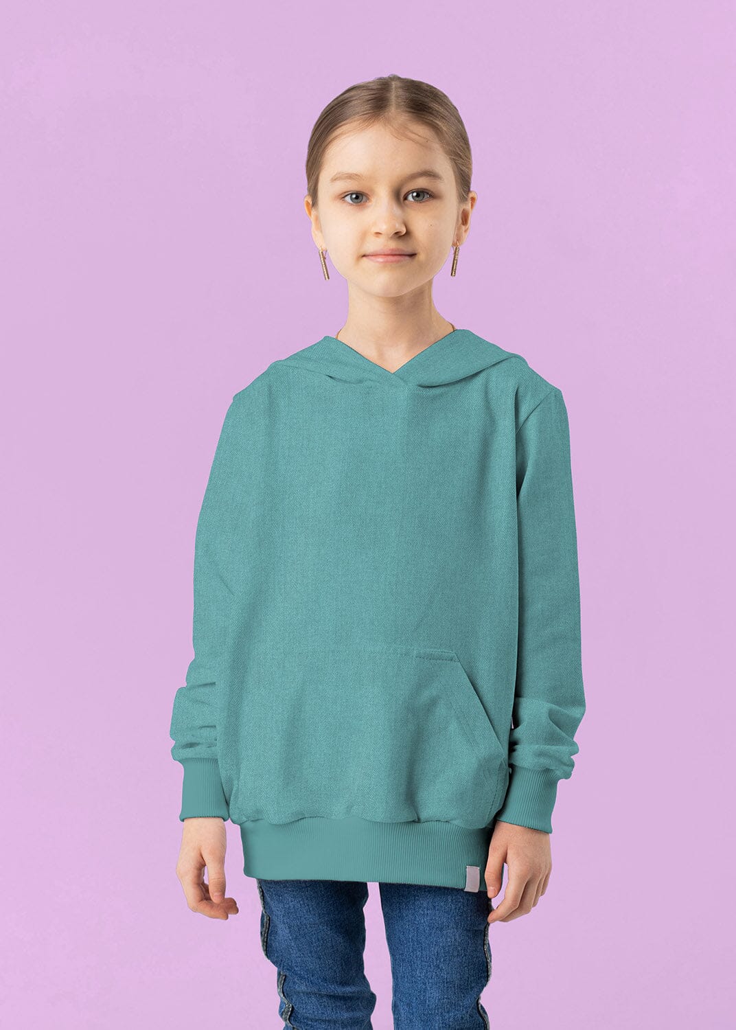 Sweat - Jeansoptik - altgrün - Glitzerpüppi Eigenproduktion Fabric poshpinks
