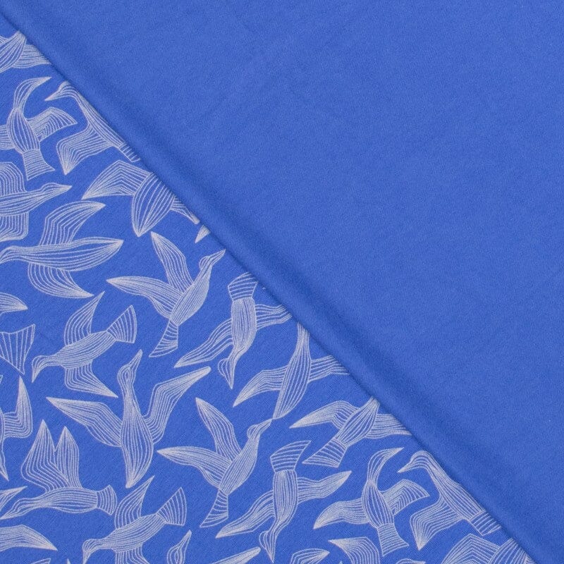 Baumwolljersey - Schwäne - Kornblumenblau Fabric poshpinks