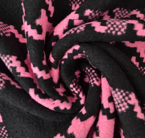 Mantelstoff - Hudstooth kariert - Pink Schwarz Fabric poshpinks