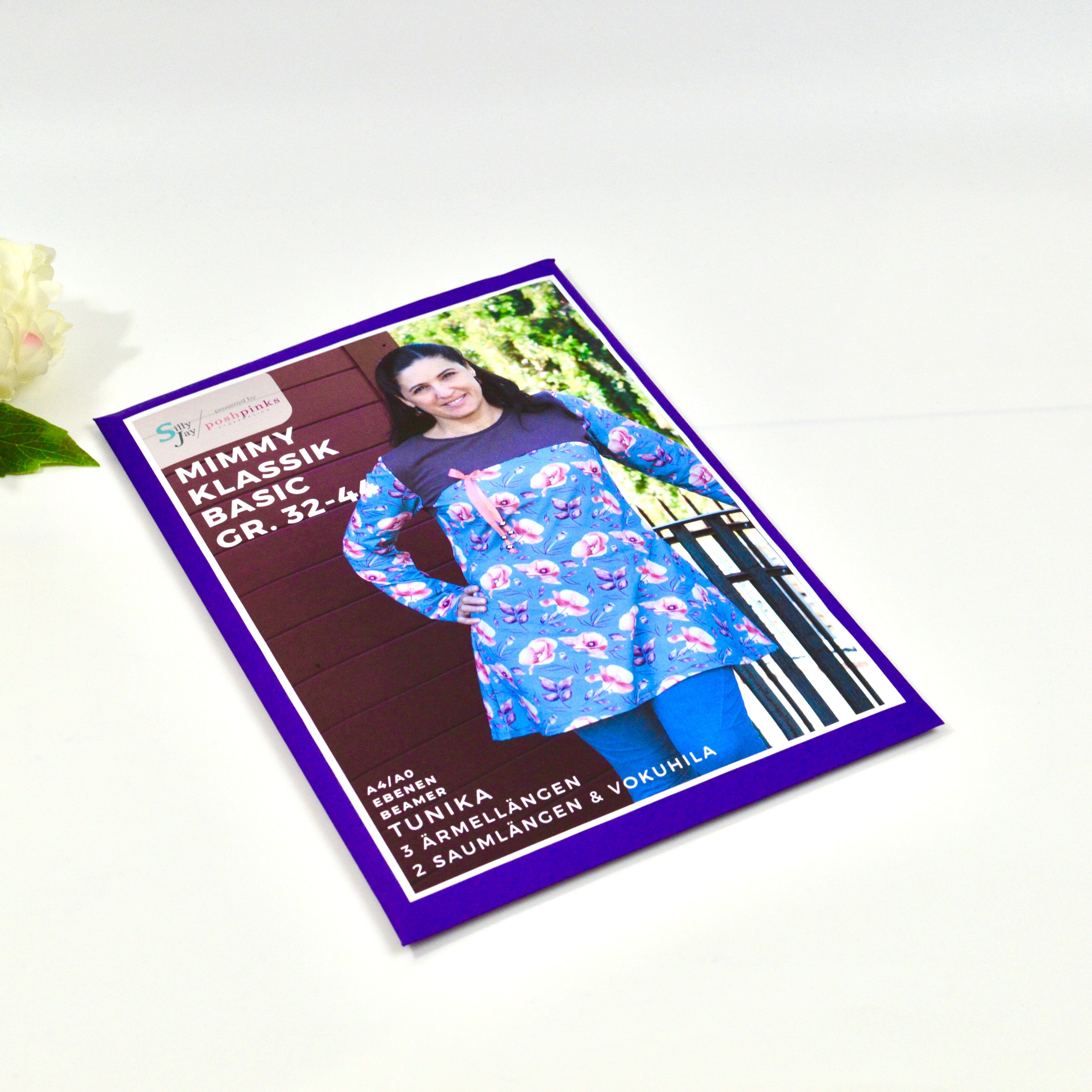 Papierschnittmuster - Mimmy Klassik Basic 32-44 - AO Plott inkl digitaler Anleitung! Schnittmuster poshpinks
