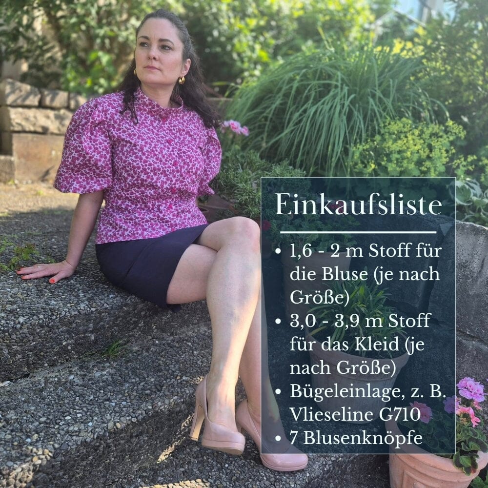Purpurnaht Schnittmuster Ebook - Bluse & Kleid Cinja - Gr. 32-52 Schnittmuster poshpinks