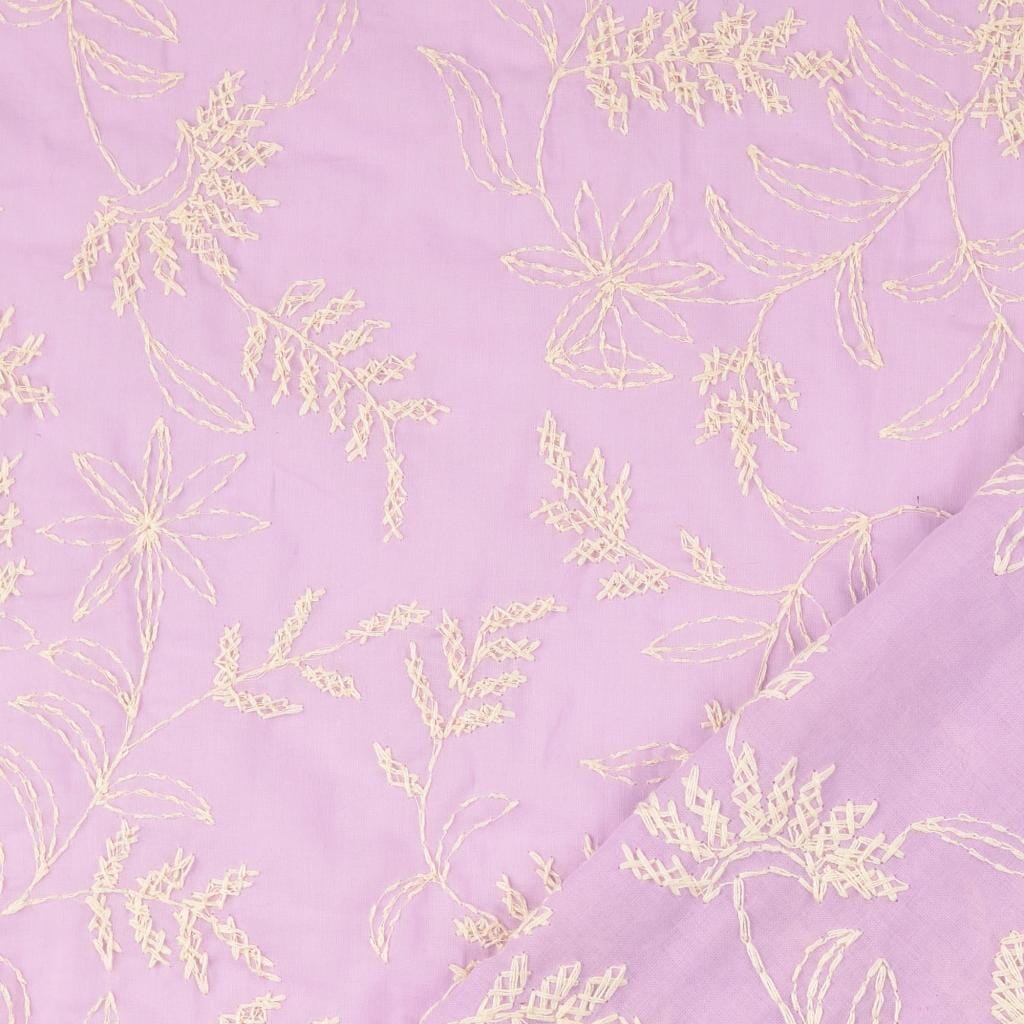 Baumwolle Popeline - mit Stickerei lila Fabric poshpinks