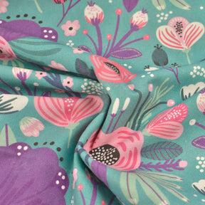 Pre - Order Tender recycling Canvas " Primavera " Blumen auf grün Fabric poshpinks