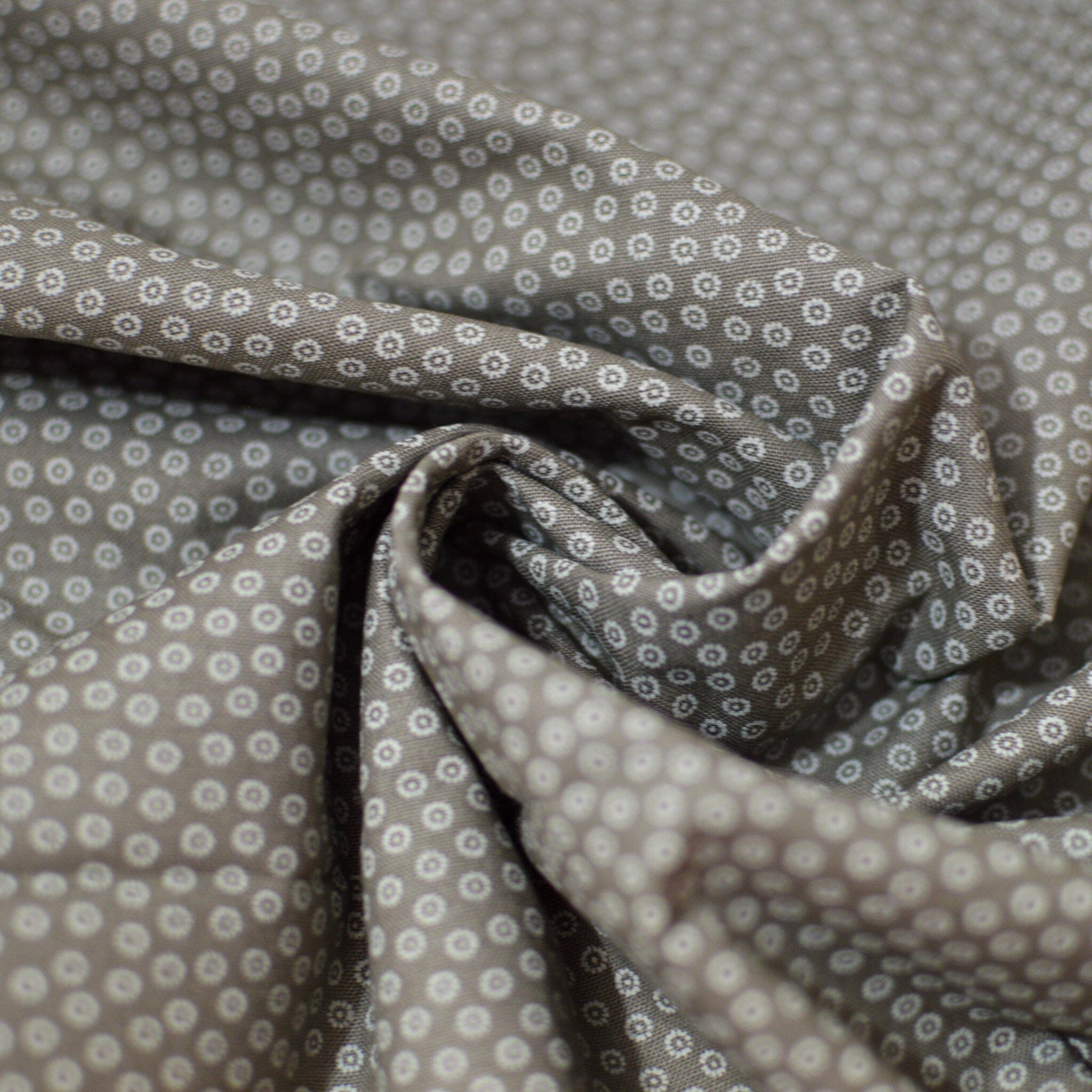 Baumwolle - Popeline - kleine Kreise grau Fabric poshpinks