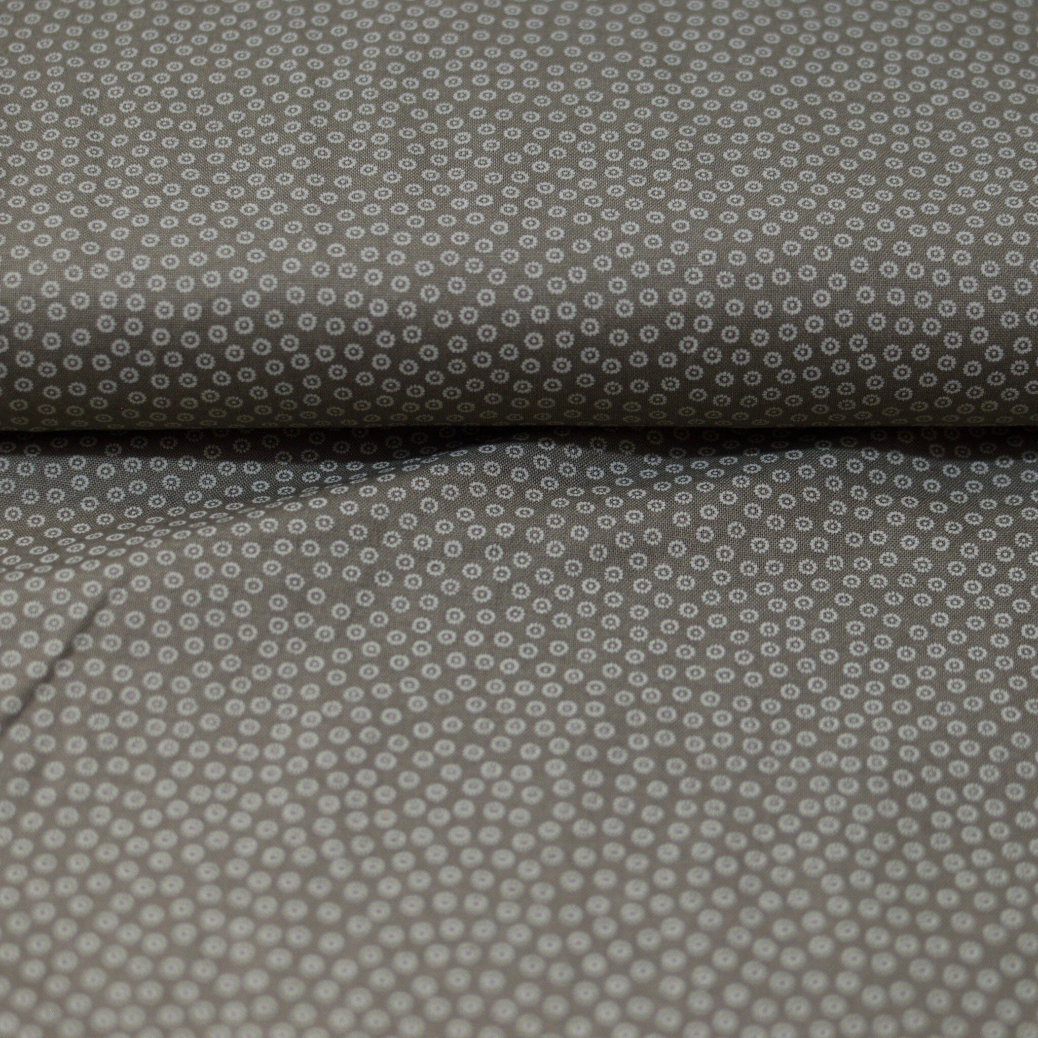 Baumwolle - Popeline - kleine Kreise grau Fabric poshpinks