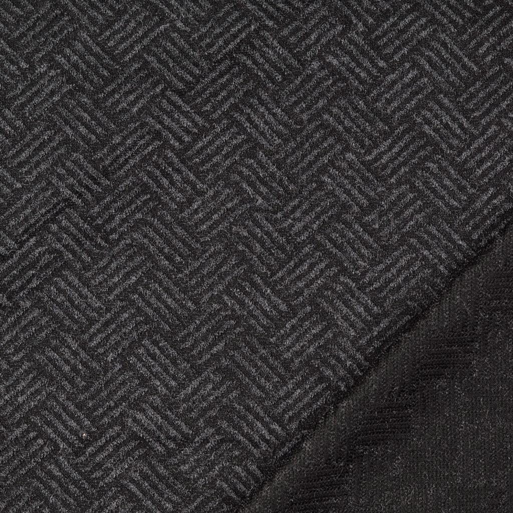 Jacquard Strick - dunkelgrau grau geometrisch Fabric poshpinks