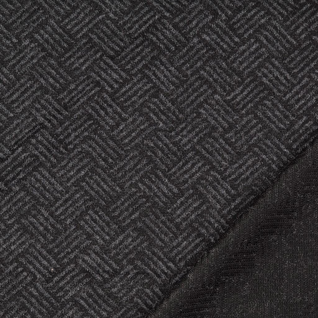 Jacquard Strick - dunkelgrau grau geometrisch Fabric poshpinks