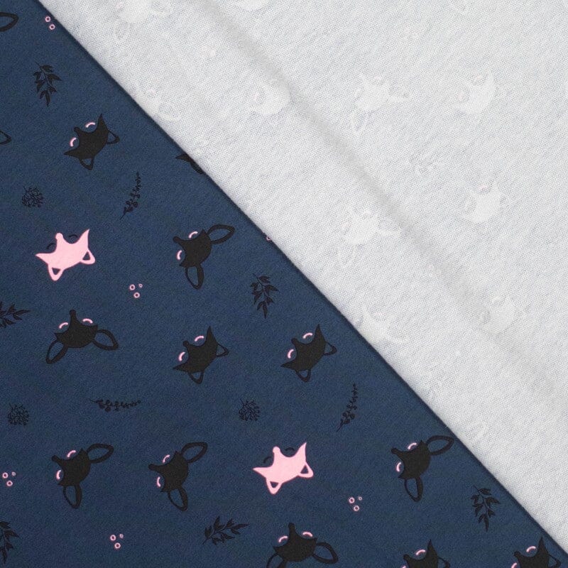 French Terry - Fox Glow - Jeansblau Fabric poshpinks
