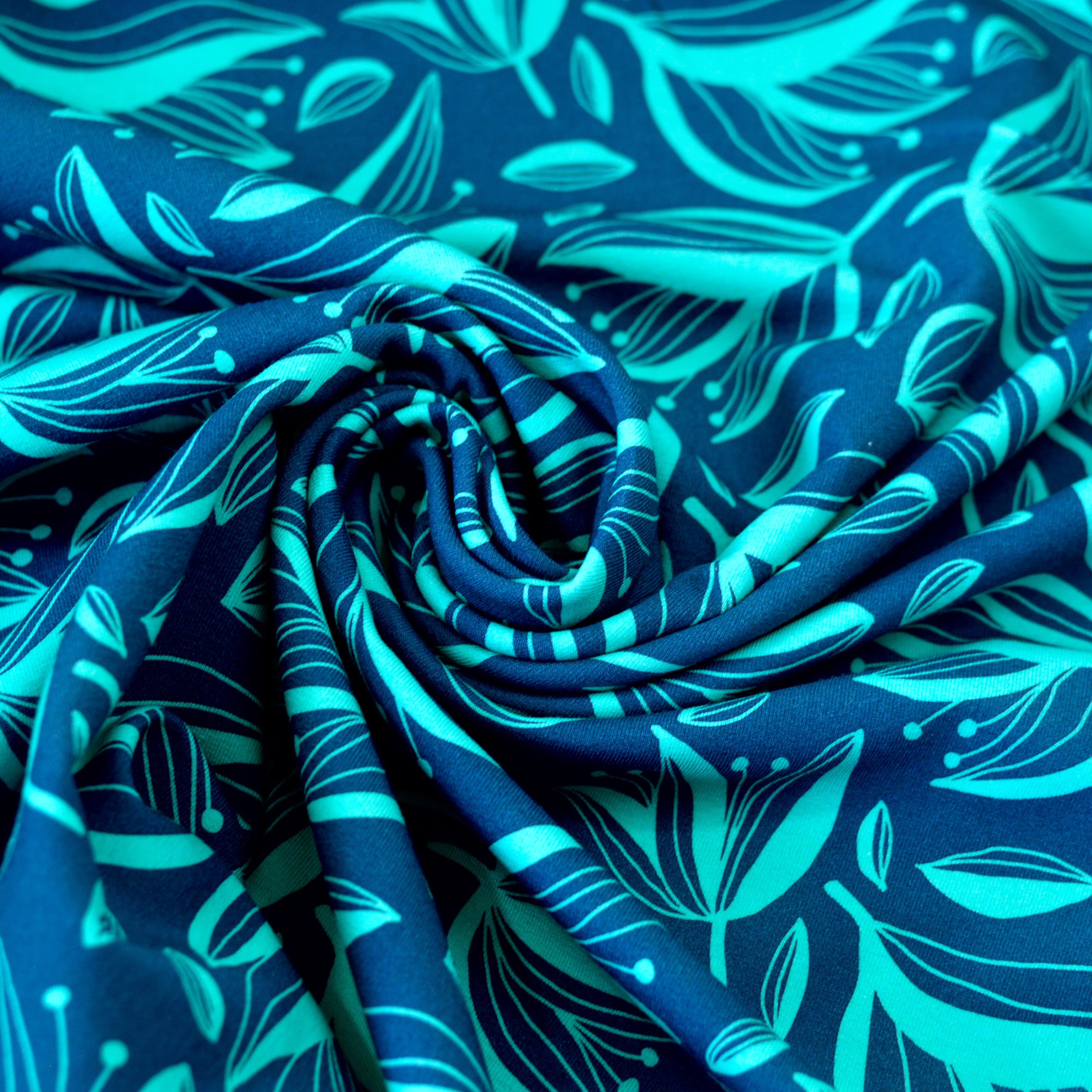 Soft Touch French Terry - Coralie Deep Water by emjo_design Fabric poshpinks