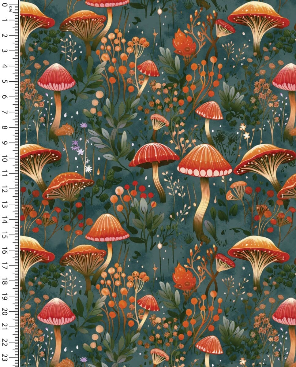 French Terry - Herbstzauber - rauchiges Dunkelgrün Fabric poshpinks