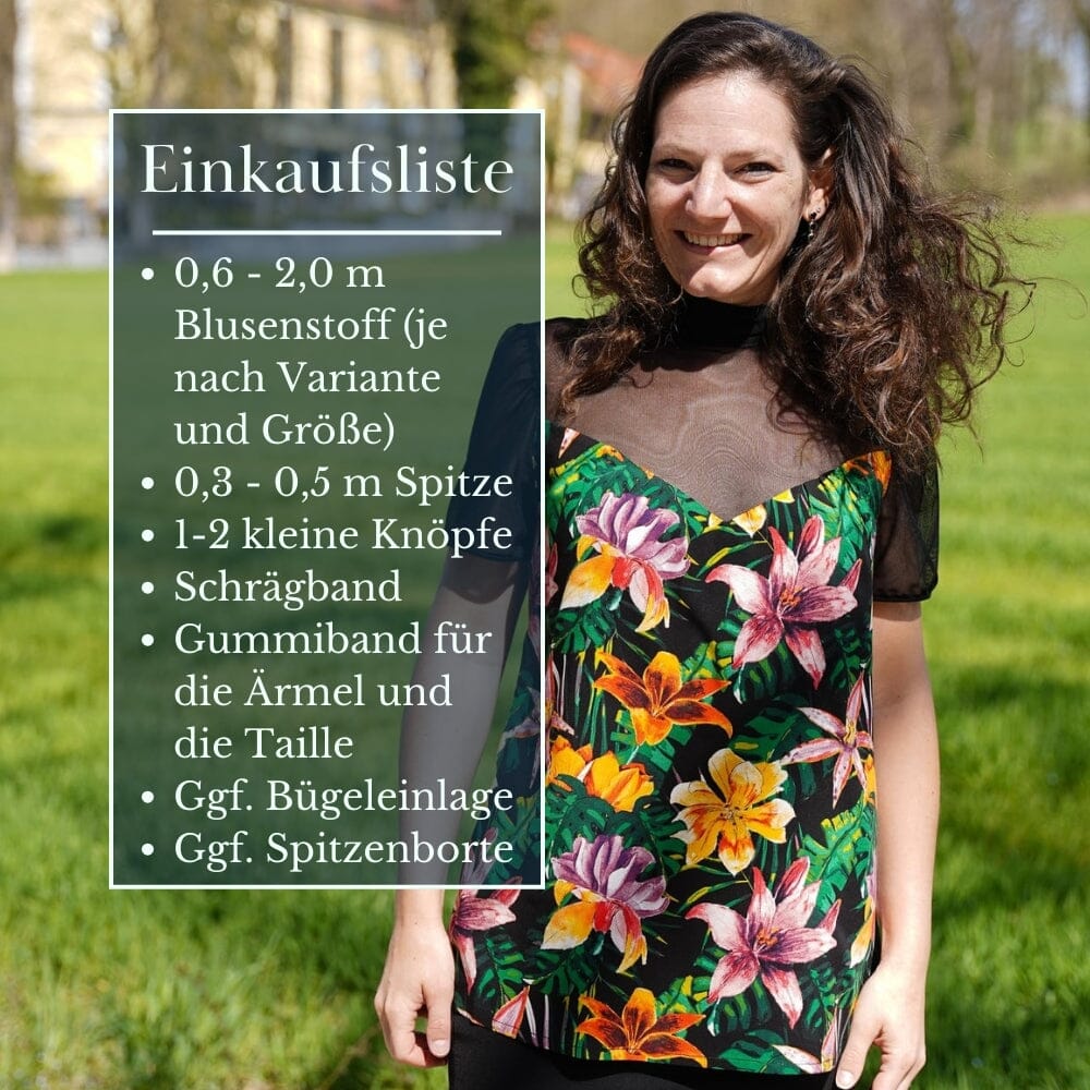Purpurnaht Schnittmuster Ebook - Bluse & Kleid Edwina - Gr. 32-52 Schnittmuster poshpinks