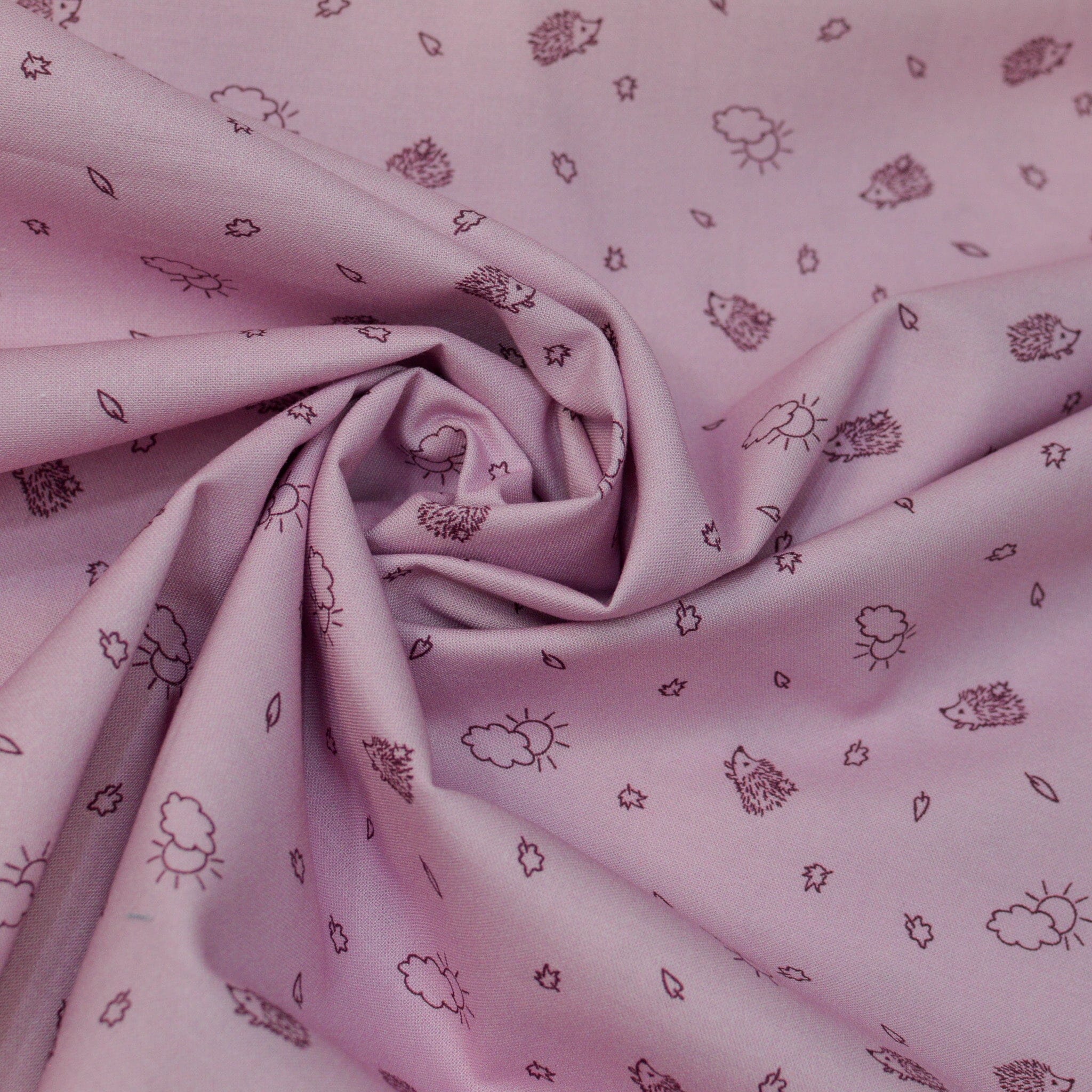 Baumwoll Popeline - Igel - rosa lila Fabric poshpinks