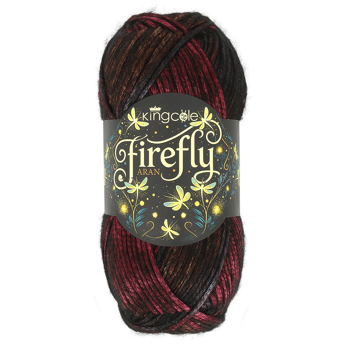 King Cole Firefly Aran – Metallic Dark Farbverlaufsgarn Wolle poshpinks