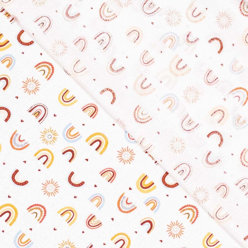 Baumwoll Webware - Regenbogen - Gelb orange braun Vanille Fabric poshpinks