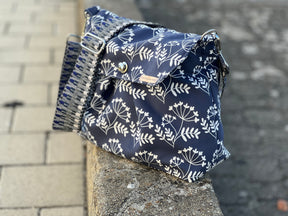 Limited pre order Tender recycling Canvas " Blütenzauber " navy by emjo_design Fabric poshpinks