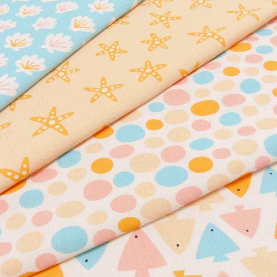 Baumwolljersey - Strandtag - Fische Fabric poshpinks