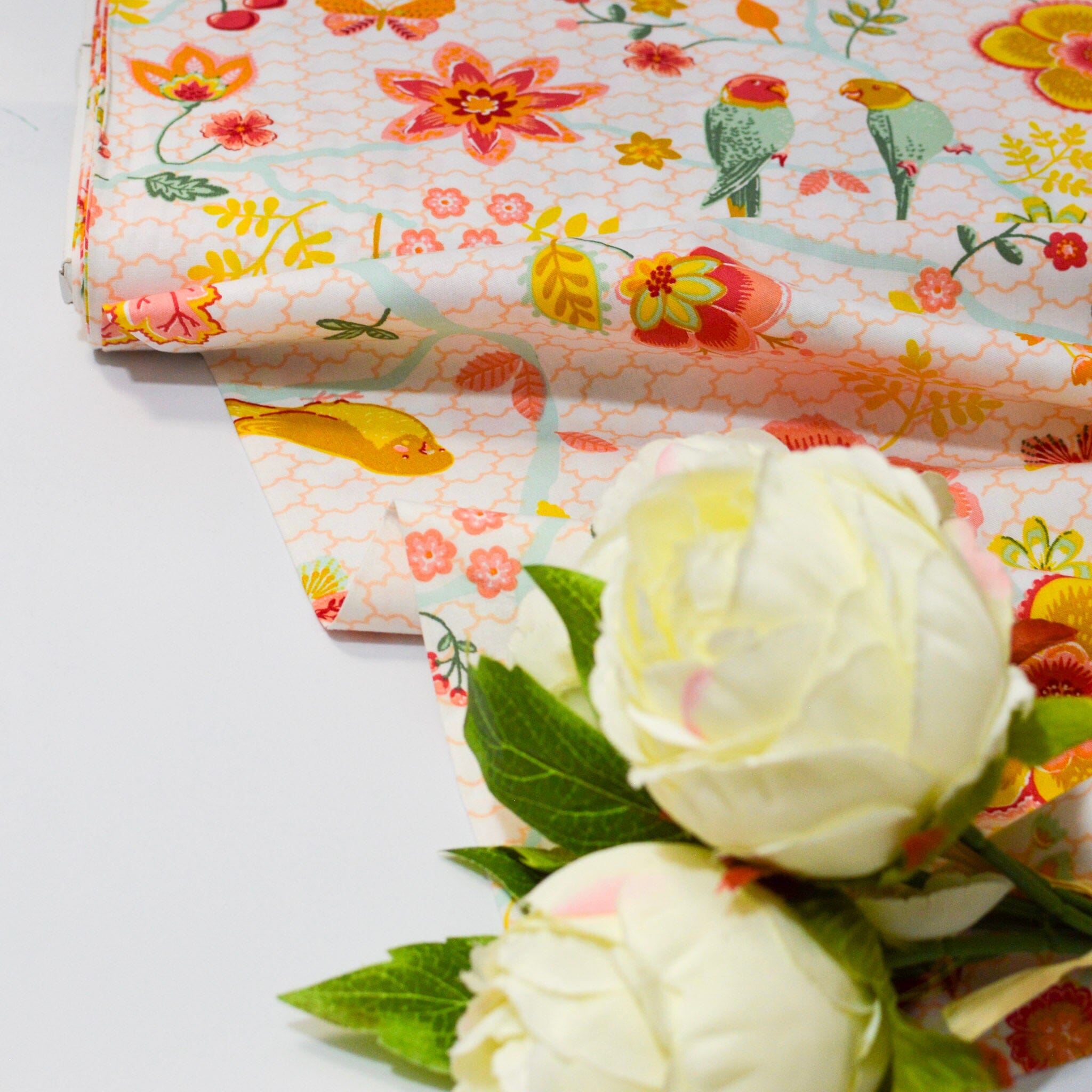 Baumwolle - Popeline - by Poppy happy feeling - Blumen Fabric poshpinks