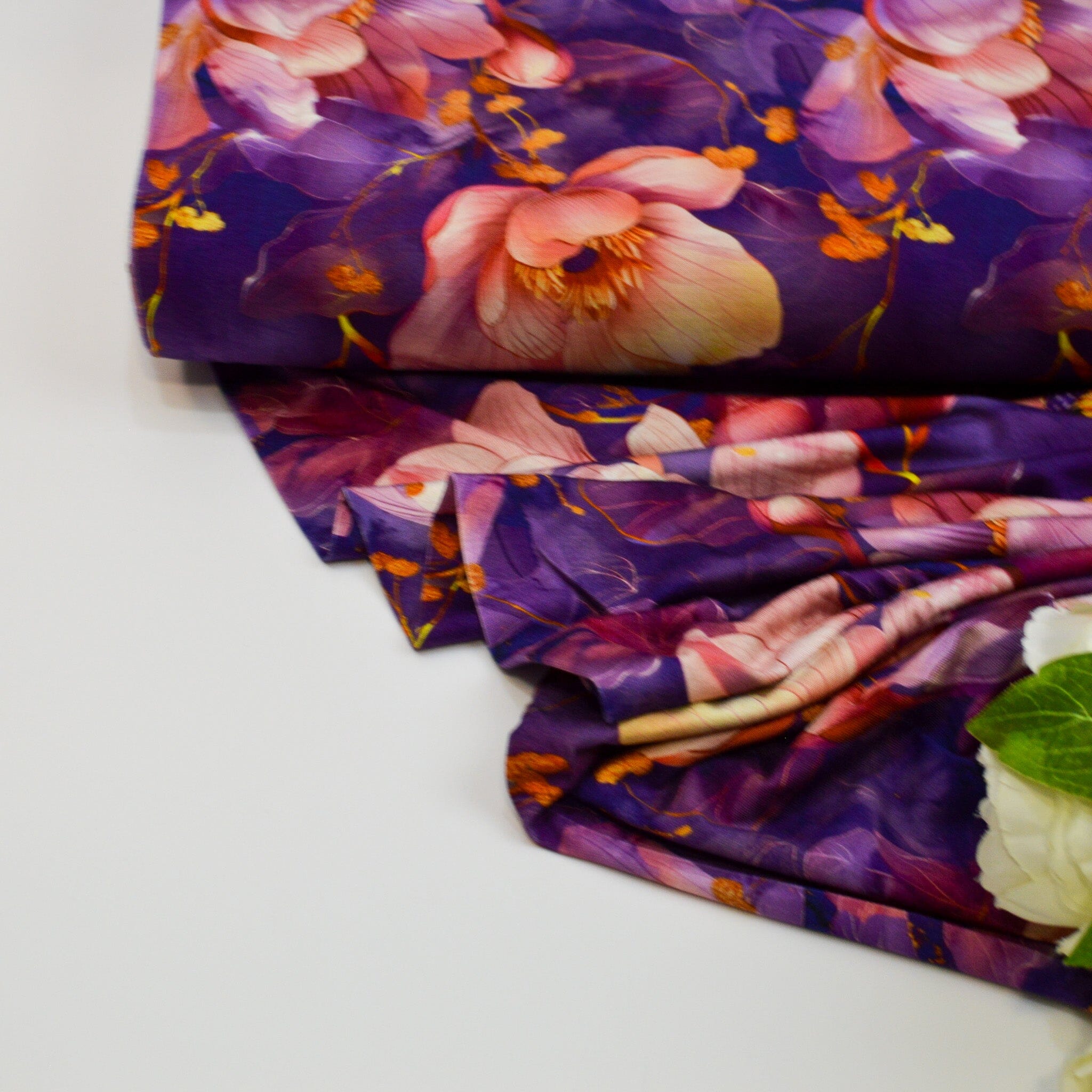Bambusjersey - Poppies - Blumen - lila rose Fabric poshpinks