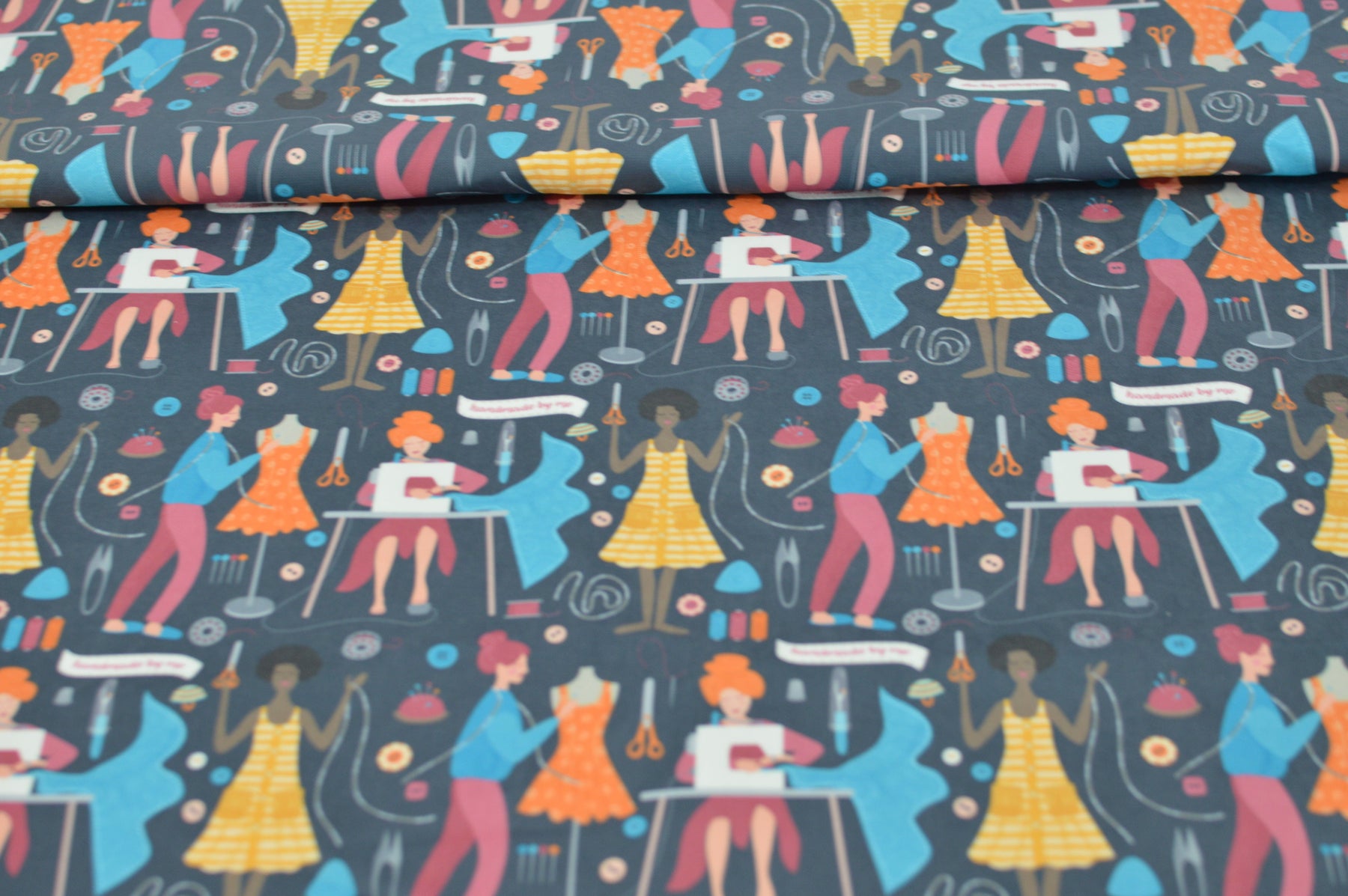 Limited pre order Tender recycling Canvas " Sewists " dark Grey Fabric poshpinks