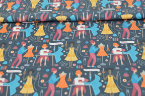 Limited pre order Tender recycling Canvas " Sewists " dark Grey Fabric poshpinks