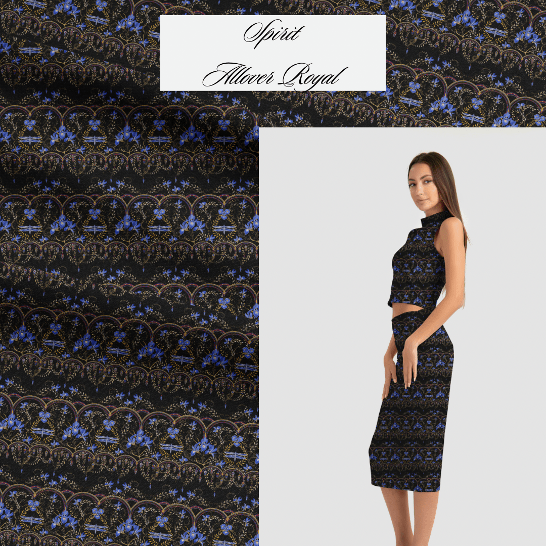 Spirit Allover by leni lupin - French Terry schwarz/royal Rapport poshpinks
