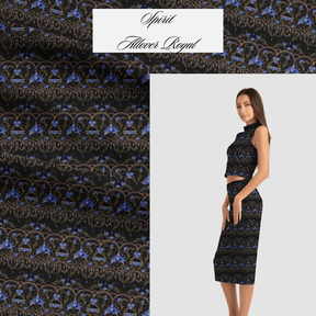Spirit Allover by leni lupin - French Terry schwarz/royal Rapport poshpinks
