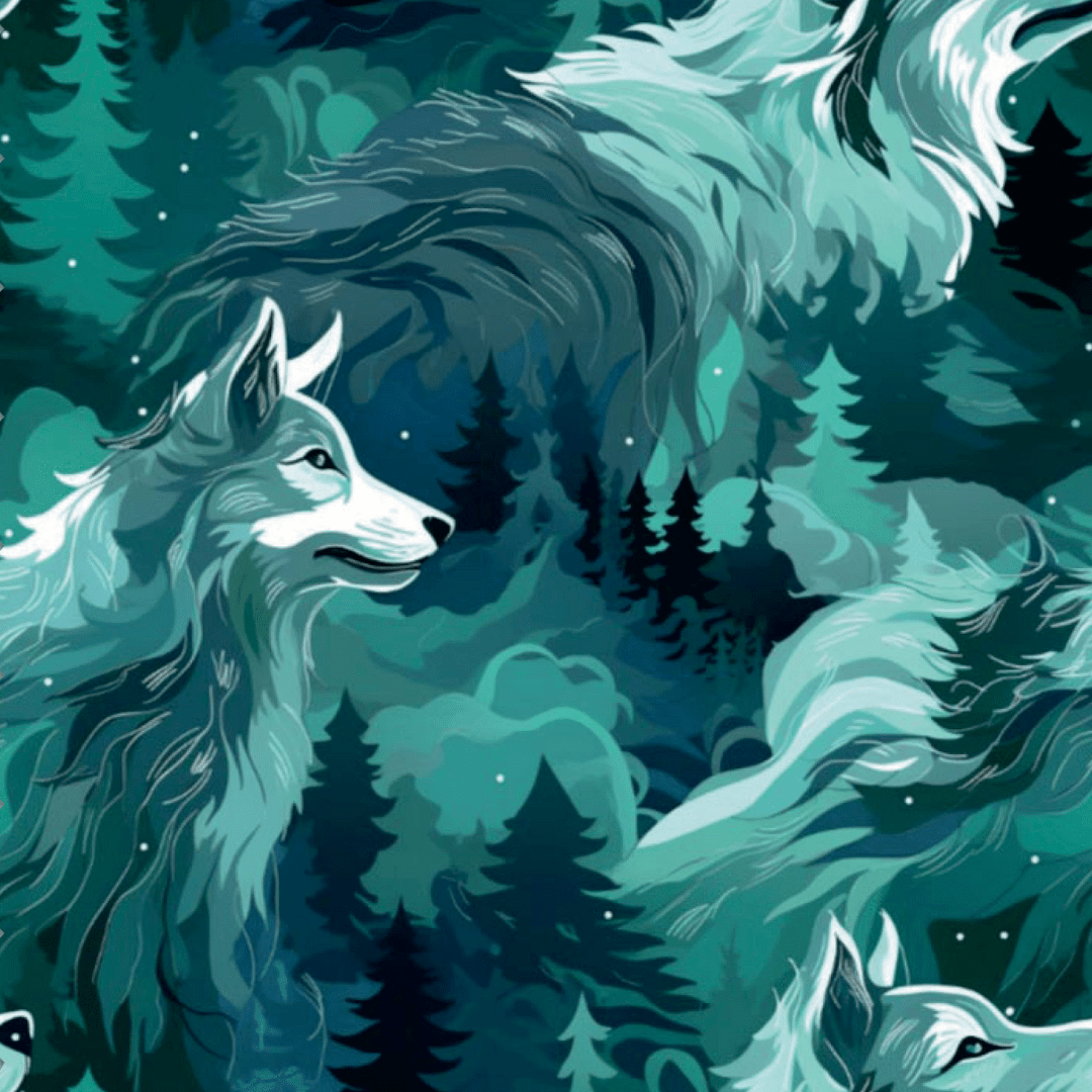 Vorbestellung - Stoffhändler mit Herz Eigenproduktion - Winterwölfe by Tante Ema - French Terry Fabric poshpinks