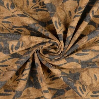 Sweatstoff - Blätter braun Fabric poshpinks