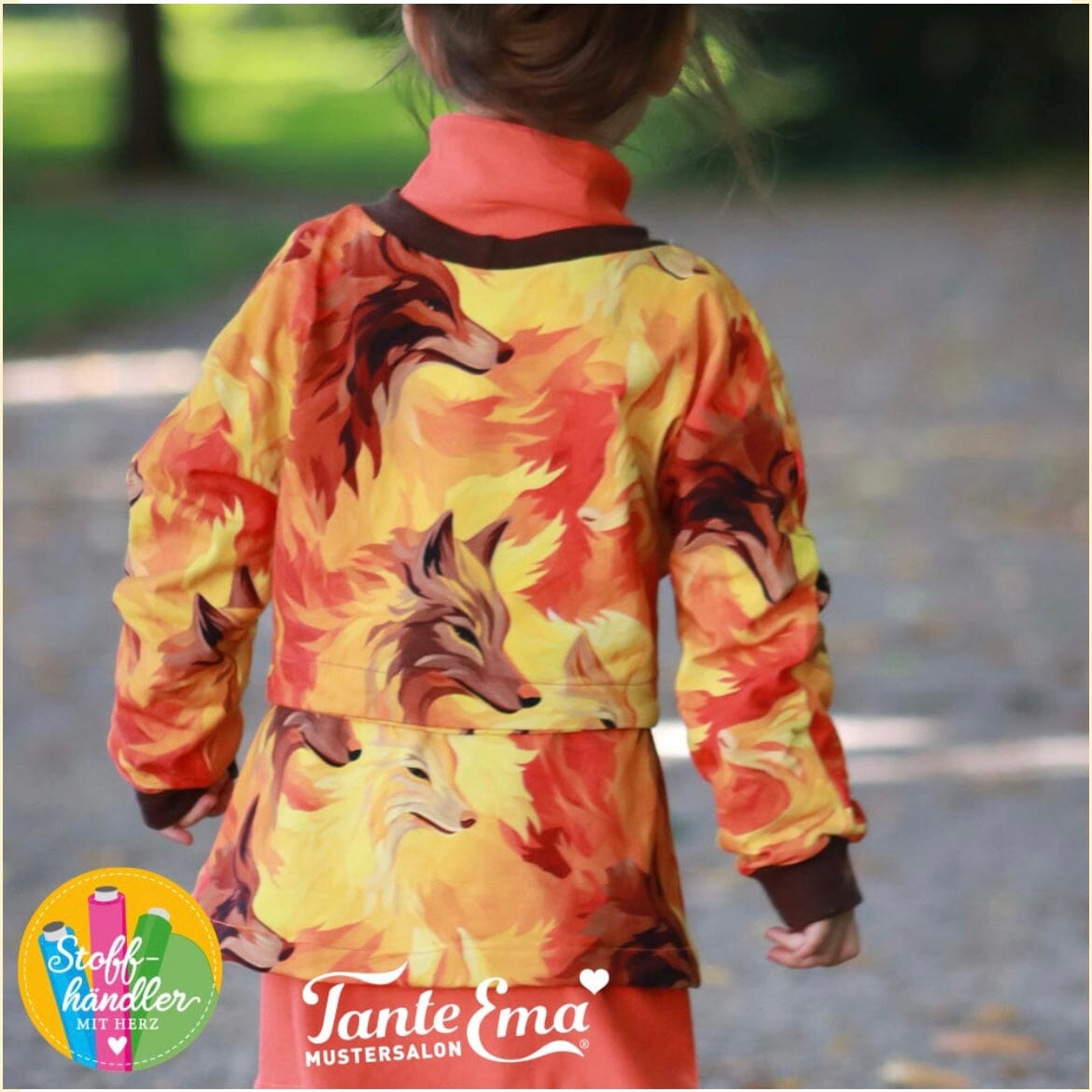 Vorbestellung - Stoffhändler mit Herz Eigenproduktion - Feuerwölfe by Tante Ema - French Terry Fabric poshpinks