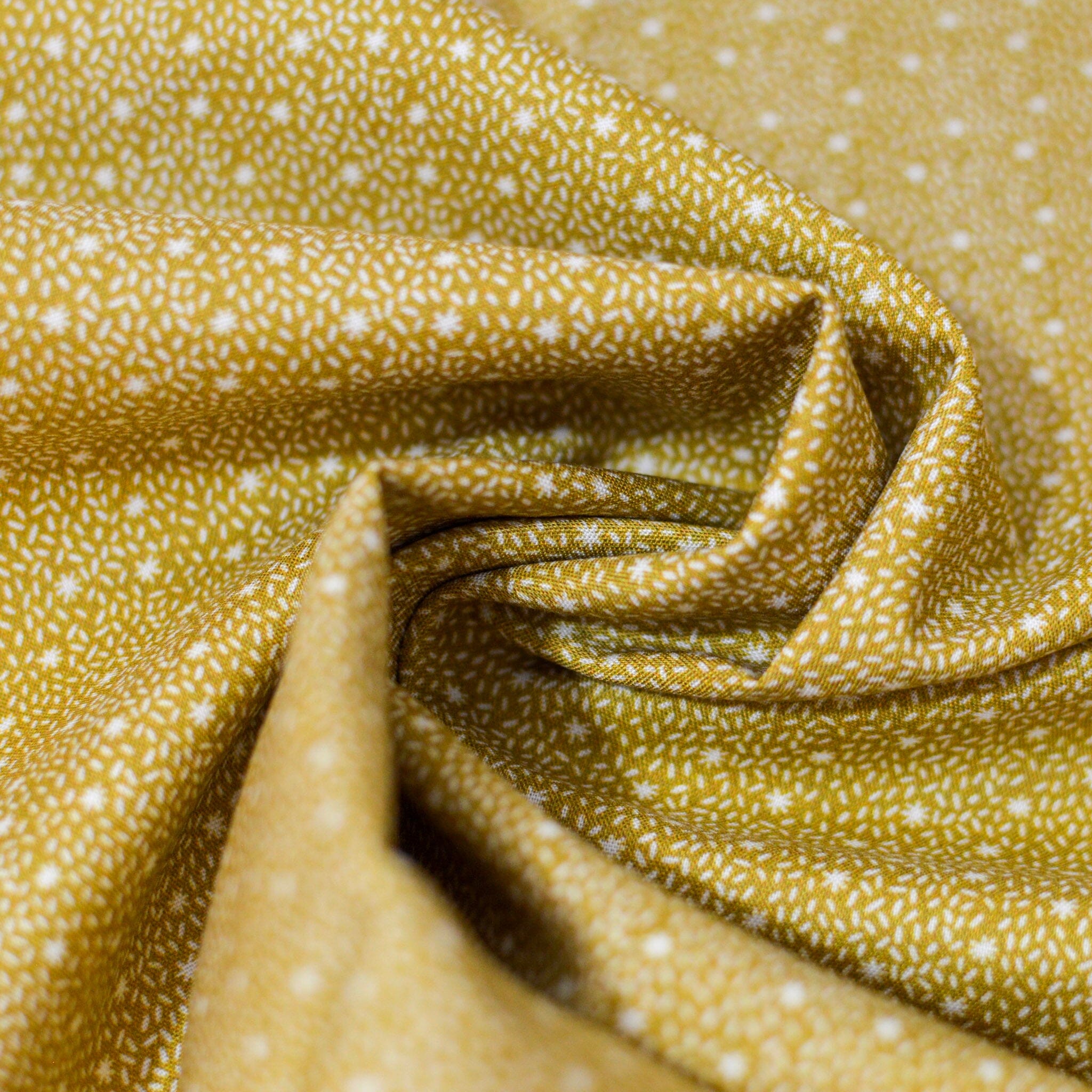 Baumwolle - Popeline - kleine Blumen Senfgelb Fabric poshpinks