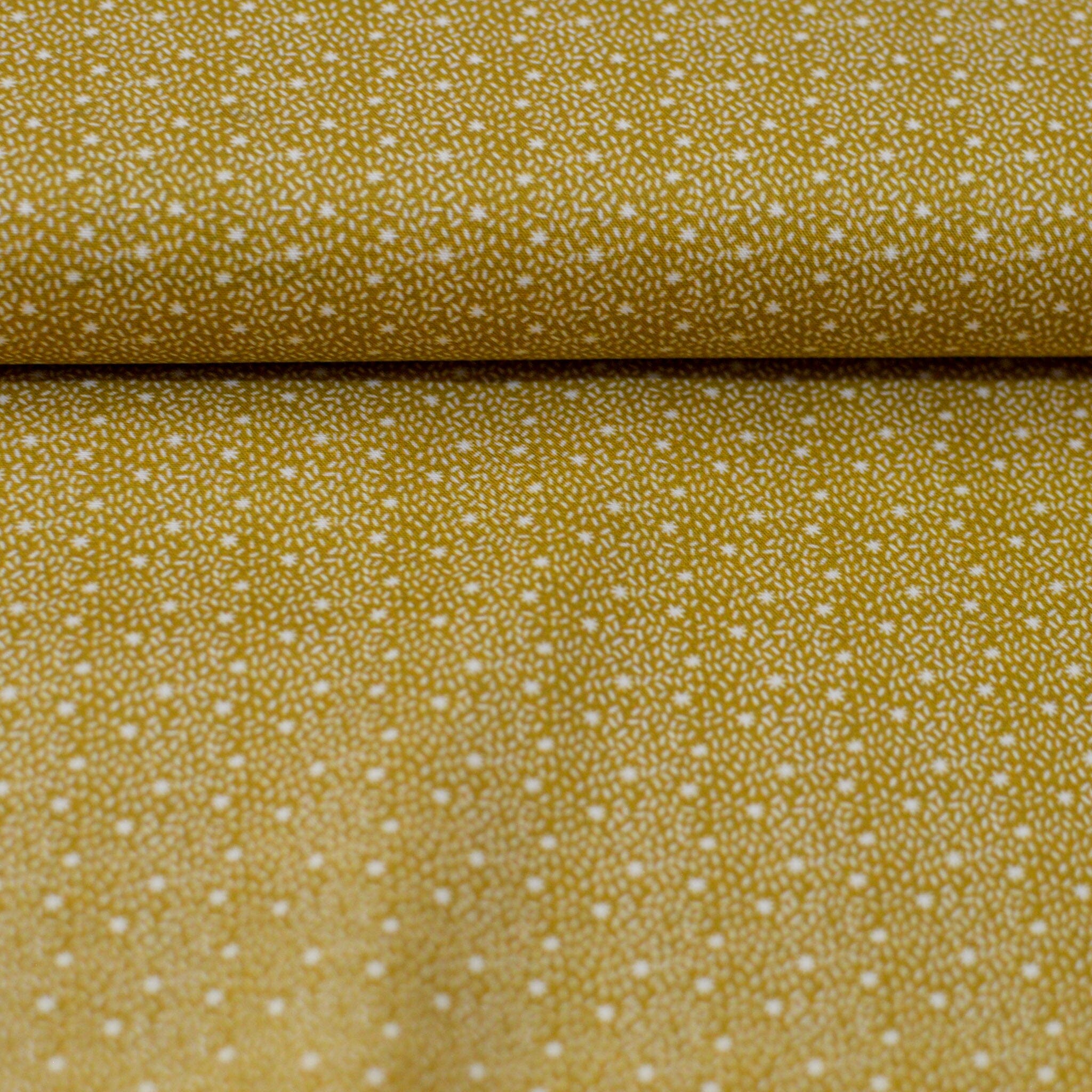 Baumwolle - Popeline - kleine Blumen Senfgelb Fabric poshpinks