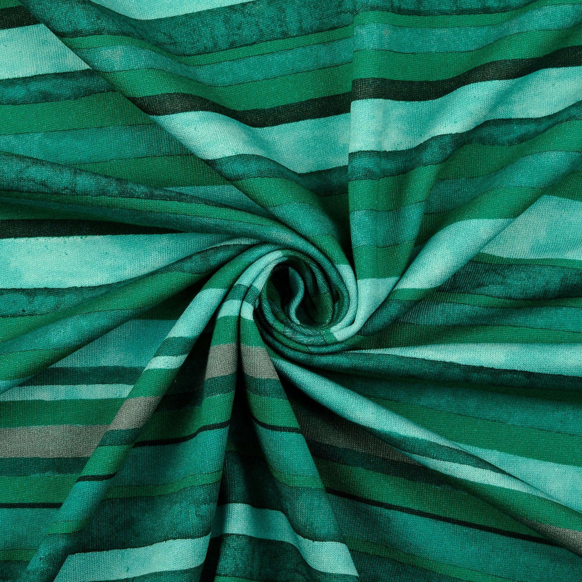 Sommersweat - angeraut - Protea Stripes - Green Sea Fabric poshpinks