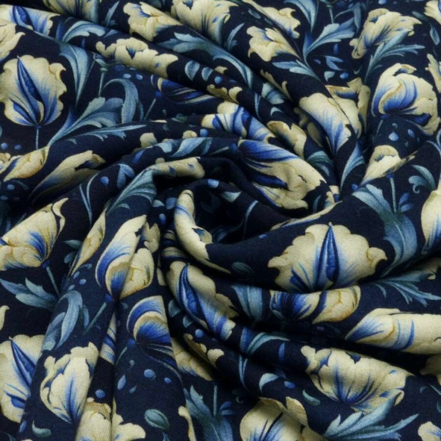 French Terry - Tulpen - Navy Creme