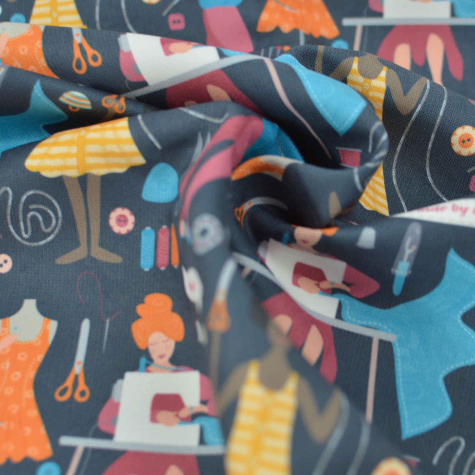 Limited pre order Tender recycling Canvas " Sewists " dark Grey Fabric poshpinks